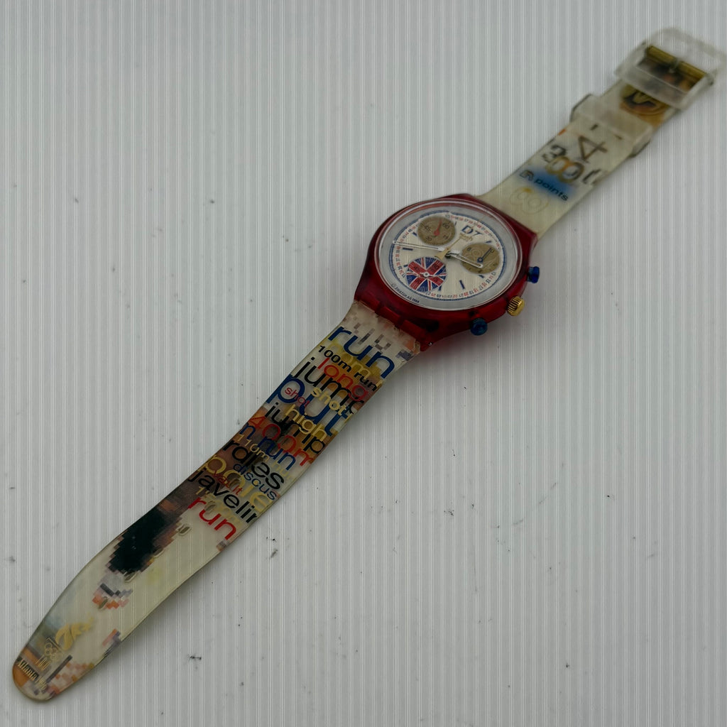 Swatch SCZ105 Daley Thompson Atlanta 1996 Olympic Chronograph Vintage Watch Fully Tested and Working- £45.00