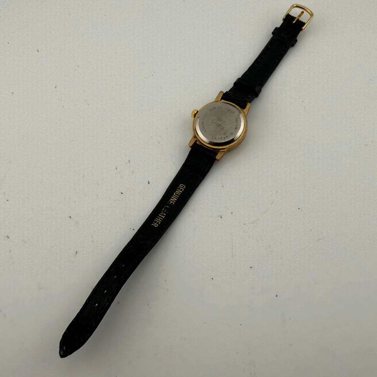 SKC Ladies Gold Tone Quartz Watch Black Dial Stone Set Fully Tested and Working- £10.00