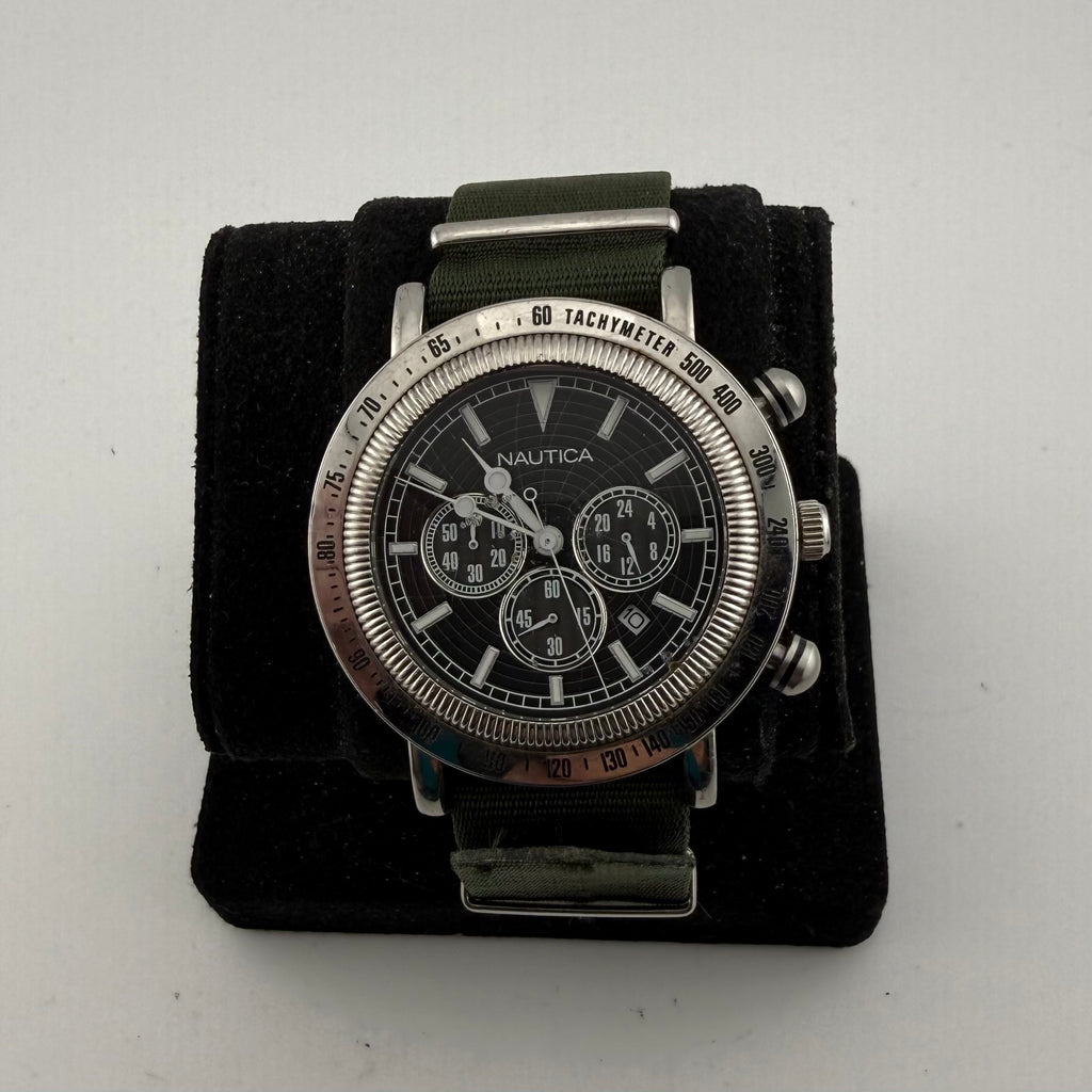Nautica Men’s Dark Green Dial Quartz Chronograph Tachymeter 48mm Watch (Fully Tested and working)- £60.00