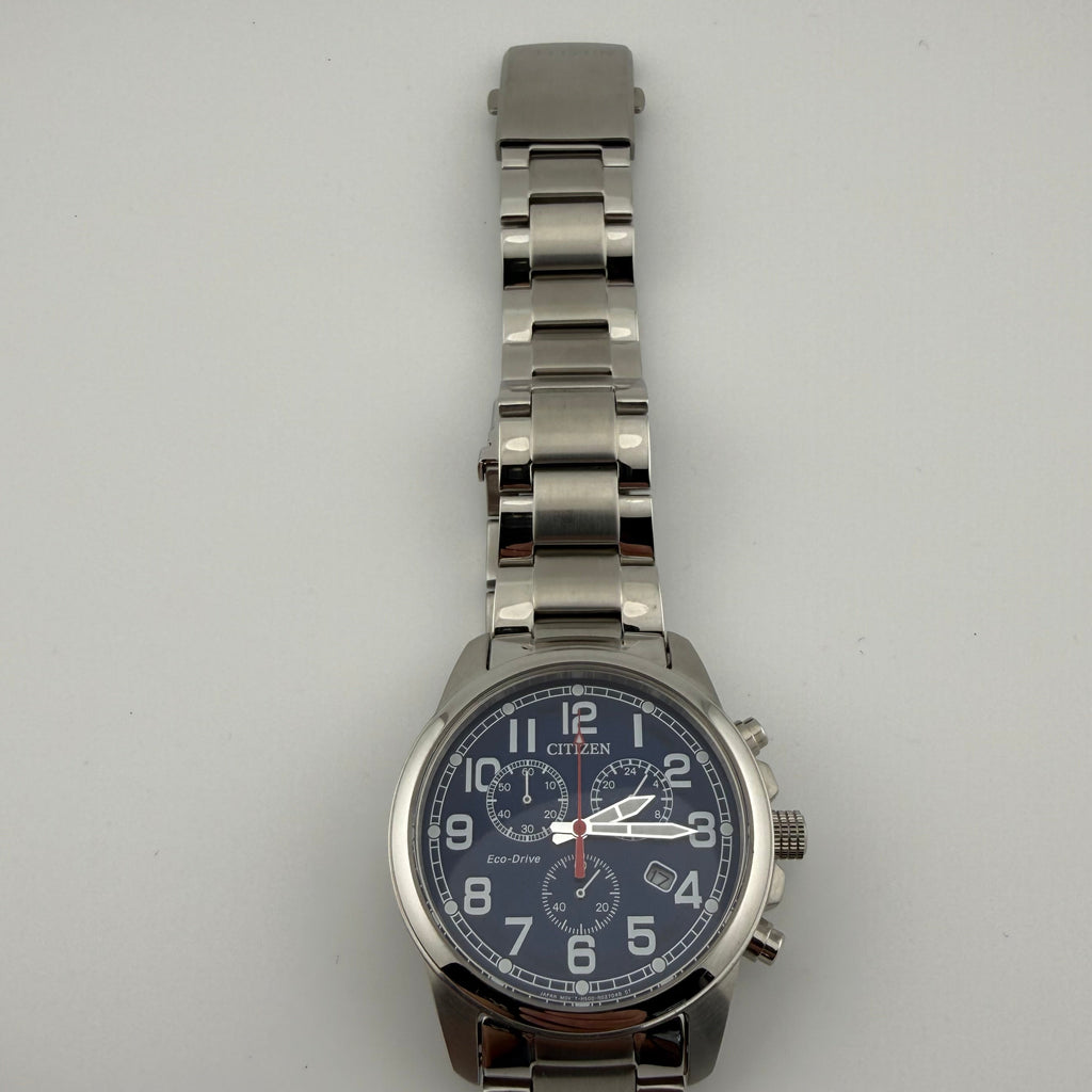 Citizen Eco-Drive H500 Chronograph Blue Dial Stainless Steel 44mm Boxed (Fully Tested and working)- £130.00