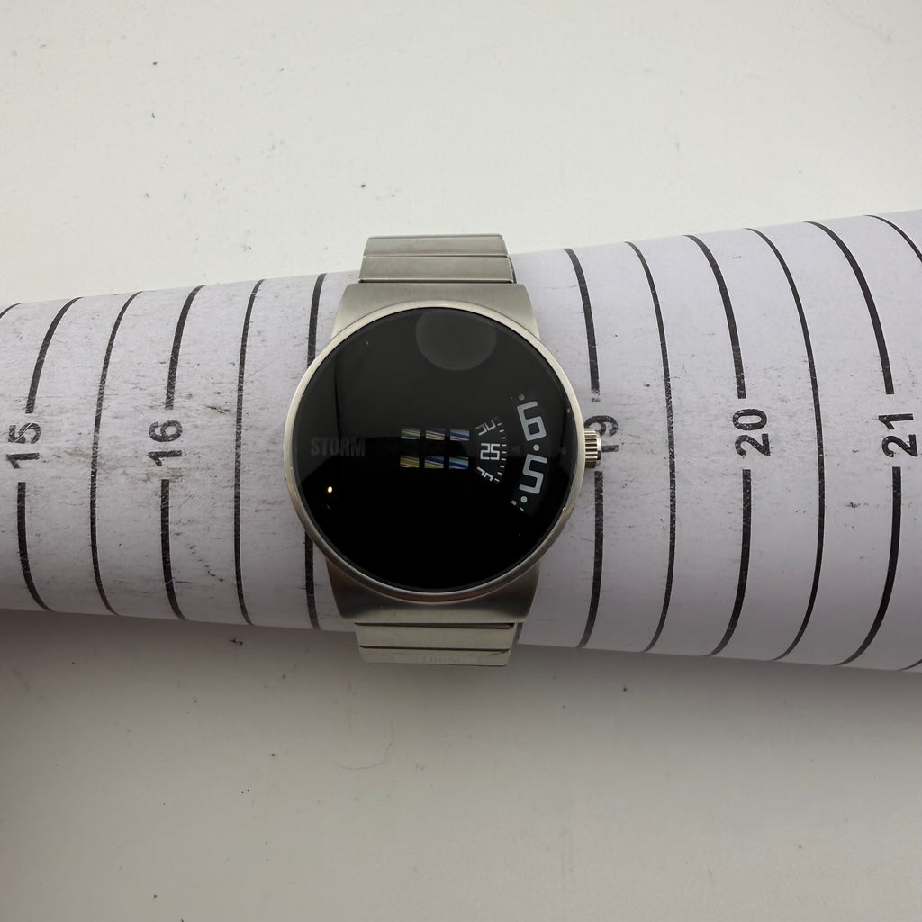 STORM Special Edition Gents Black Dial Unusual Display Steel Watch Fully Tested and Working- £60.00