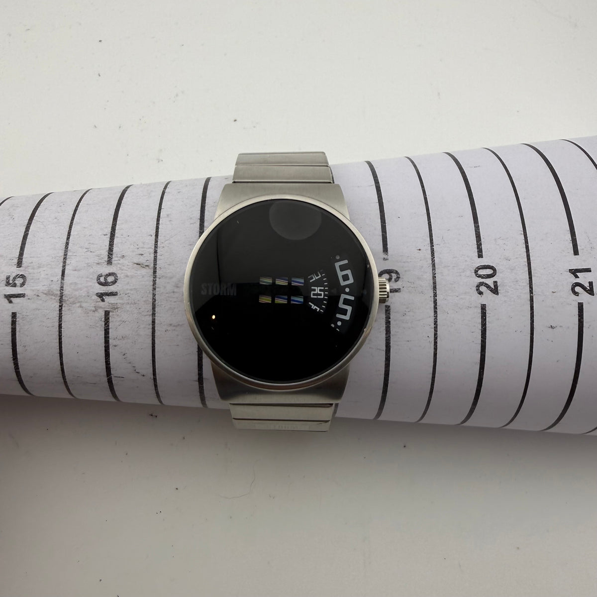 STORM Special Edition Gents Black Dial Unusual Display Steel Watch Fully Tested and Working- £60.00