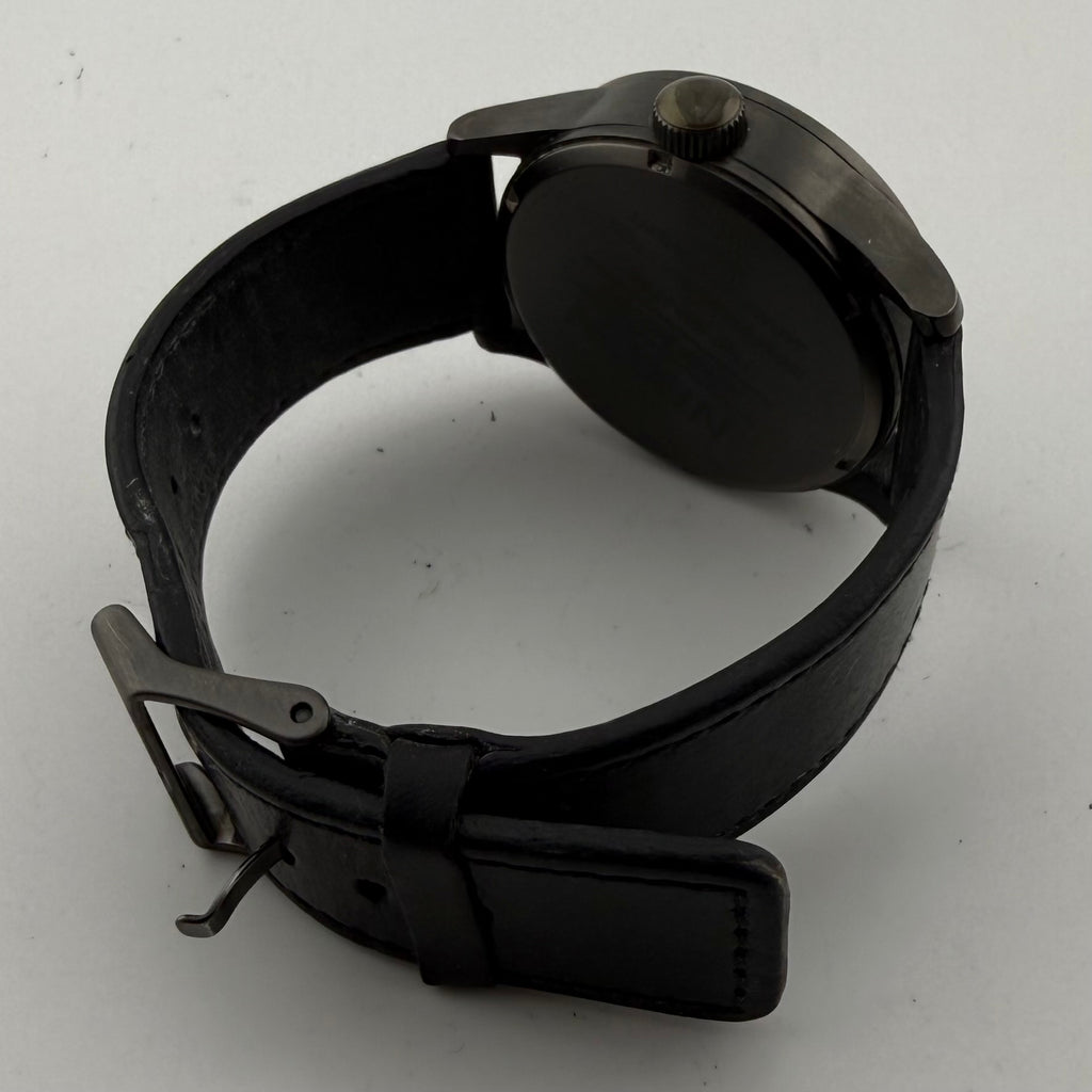 Nixon The Sentry Leather All Black Day Date Quartz Men’s Watch 45mm- £40.00