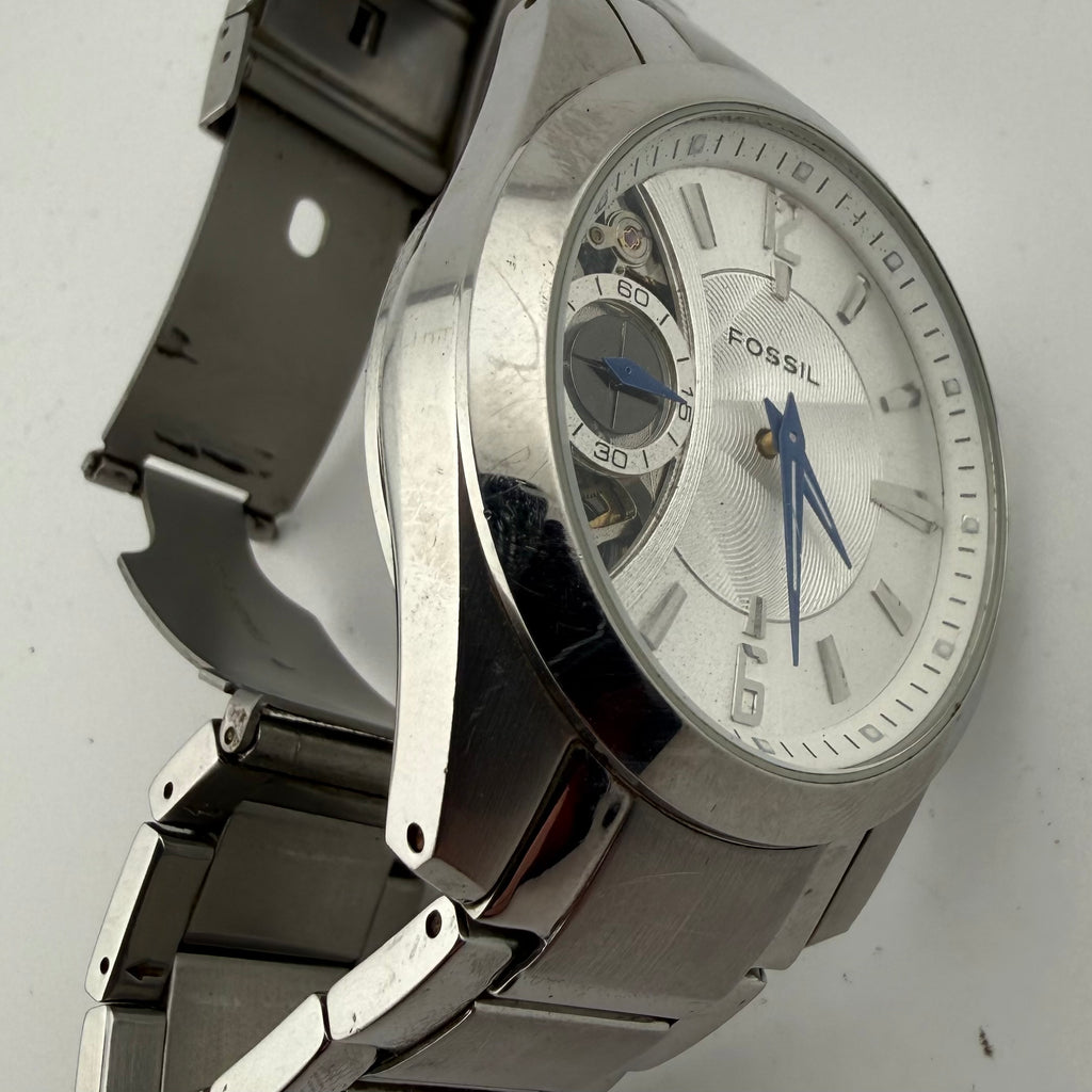 Fossil Twist Hybrid Automatic Quartz Stainless Steel Skeleton Watch – Presentation Tin- £80.00