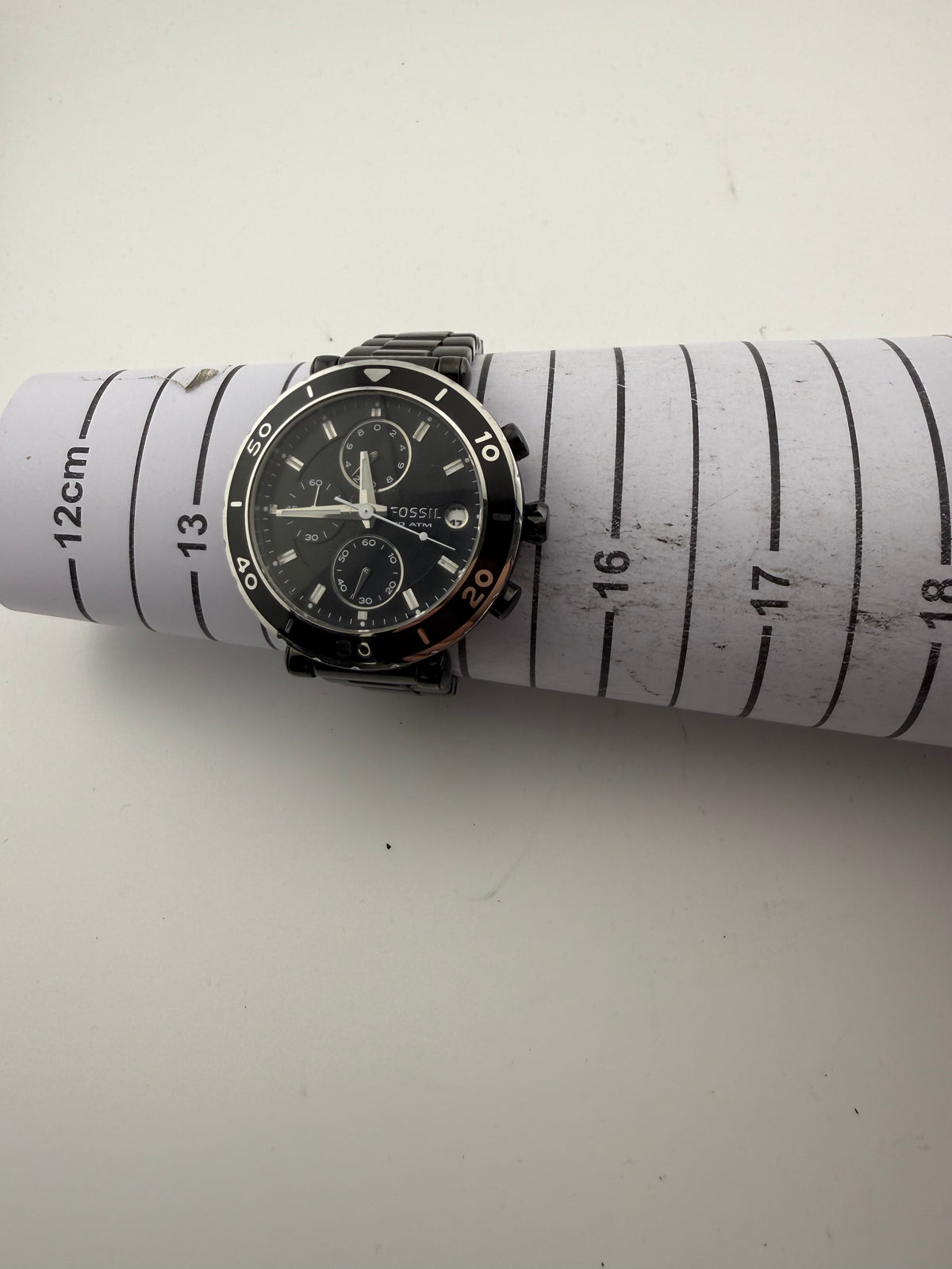 Fossil CH-2579 Black Chronograph 10 ATM Men’s Watch 43mm (Fully Tested and Working)- £25.00