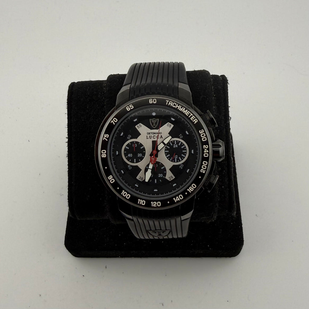 Detomaso Lucca DT1017-A Mens Chronograph Tachymeter Black Watch Fully Tested and Working- £70.00