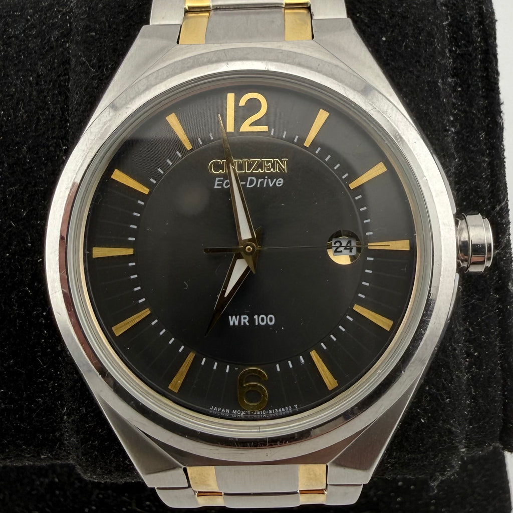 Citizen Eco-Drive J810-S094534 Two-Tone Black Dial 100M Watch – Full Set with Original 2016 Receipt- £130.00
