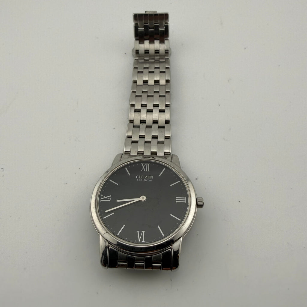 Citizen Eco-Drive Black Dial Ultra Slim Stainless Steel Gents Dress Watch 39mm Boxed (Fully Tested and Working)- £90.00