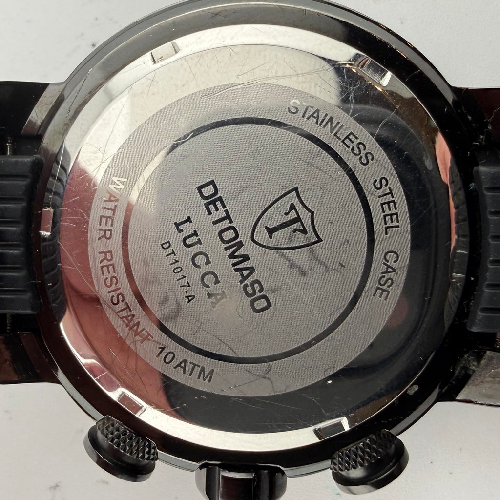 Detomaso Lucca DT1017-A Mens Chronograph Tachymeter Black Watch Fully Tested and Working- £70.00