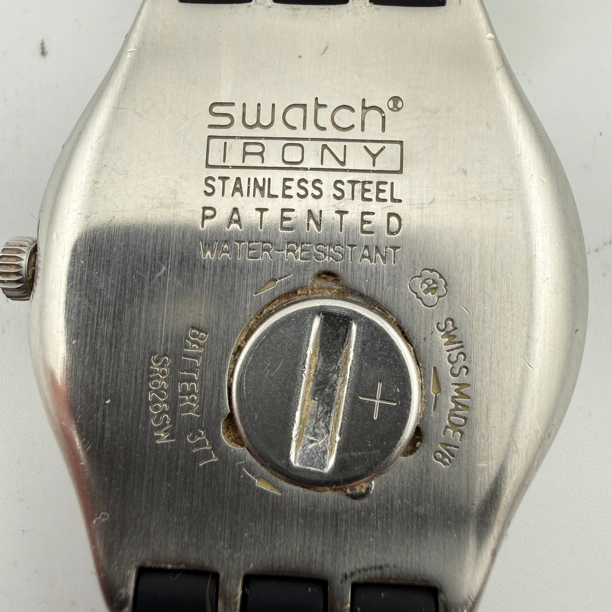 Swatch Irony Swiss Quartz Gents Watch White Dial Black Silicone Strap Fully Tested and Working- £30.00