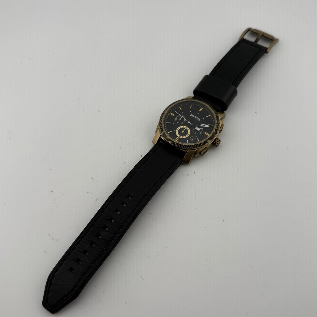 Fossil FS-4667 Mens Black Gold Tone Multifunction Watch Fully Tested and Working- £35.00
