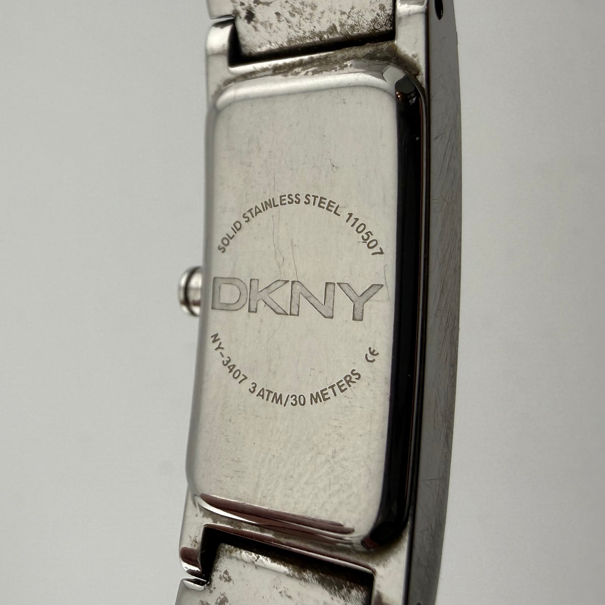 DKNY Ladies Silver Tone Crystal Set Bracelet Quartz Watch Fully Tested and Working- £35.00