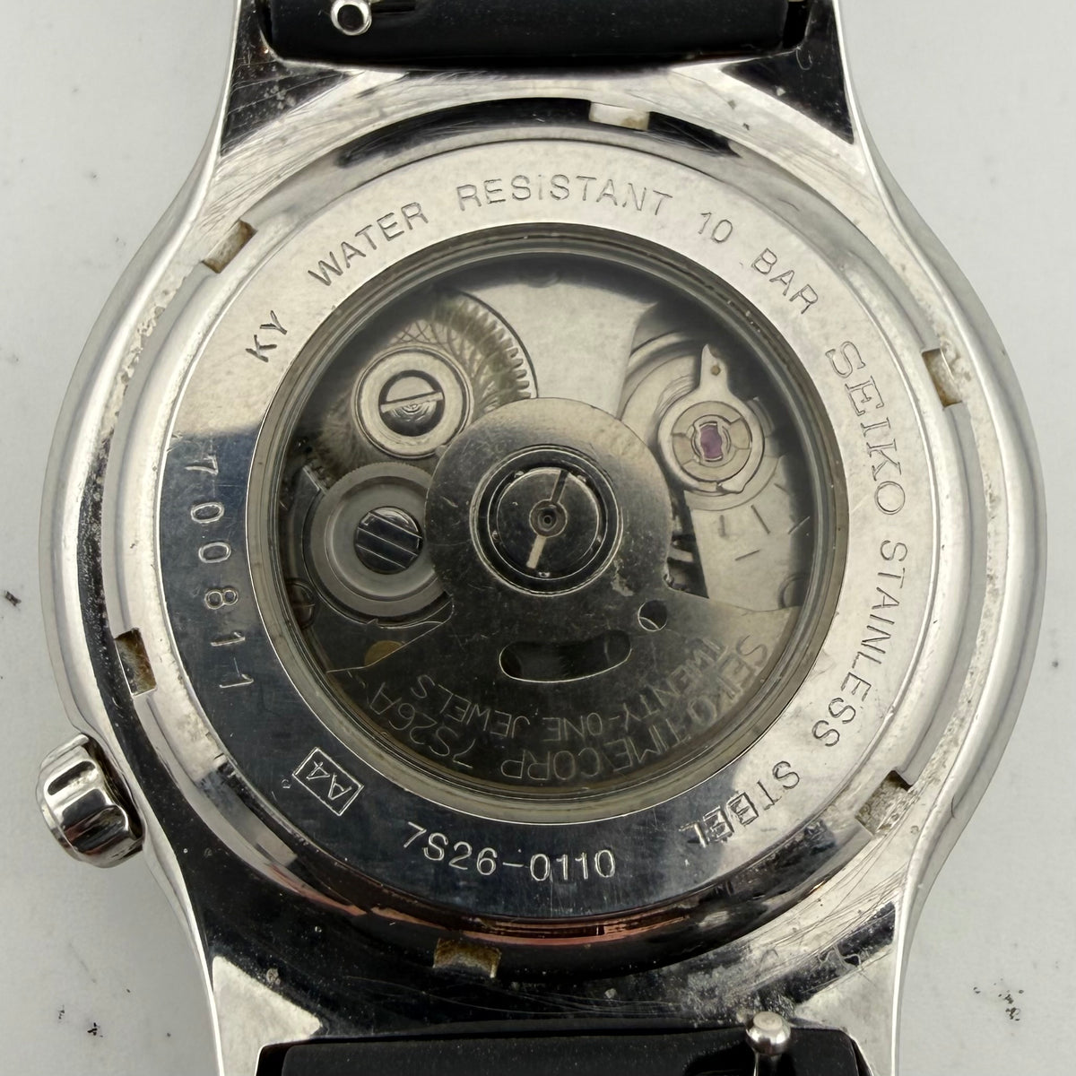Vintage Seiko S-Wave 7S26-0110 Yellow Dial Automatic 1997 38mm Boxed- £180.00