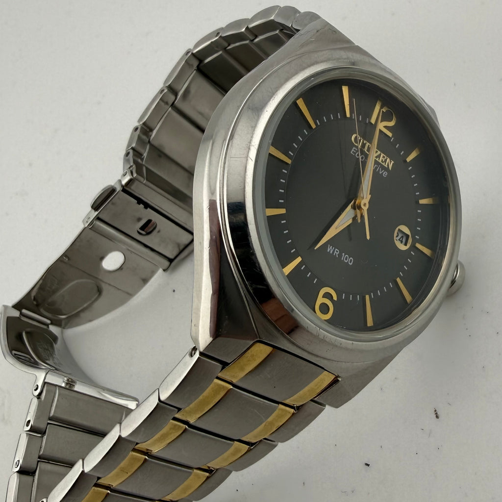Citizen Eco-Drive J810-S094534 Two-Tone Black Dial 100M Watch – Full Set with Original 2016 Receipt- £130.00