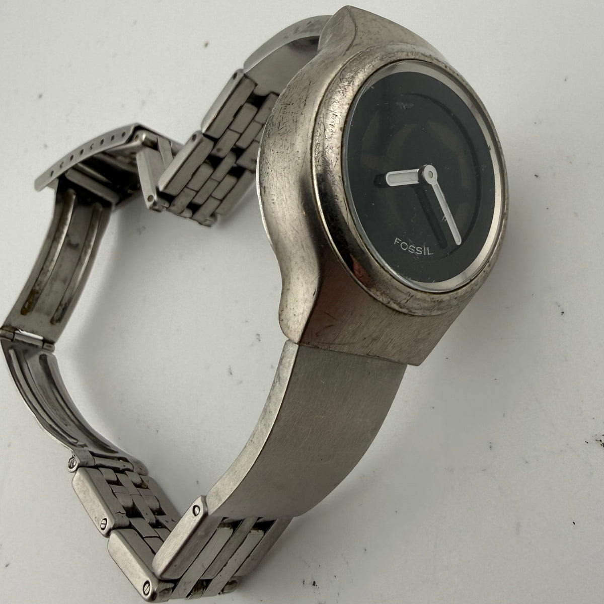 Fossil Ladies Black Dial Stainless Steel Quartz Bracelet Watch Fully Tested and Working- £28.00