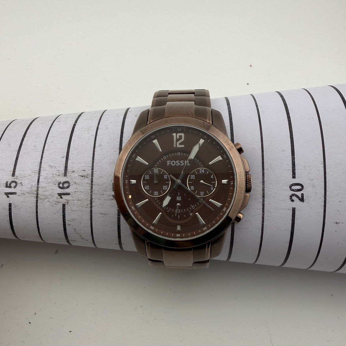 Fossil FS4608 Gents Brown Chronograph Watch Fully Tested and Working- £50.00