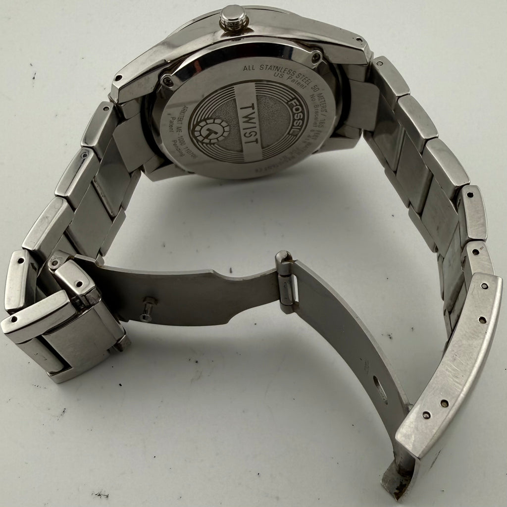 Fossil Twist Hybrid Automatic Quartz Stainless Steel Skeleton Watch – Presentation Tin- £80.00