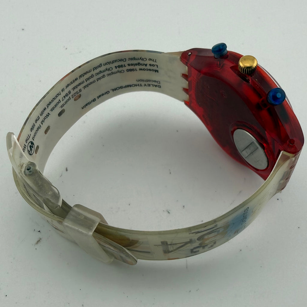 Swatch SCZ105 Daley Thompson Atlanta 1996 Olympic Chronograph Vintage Watch Fully Tested and Working- £45.00