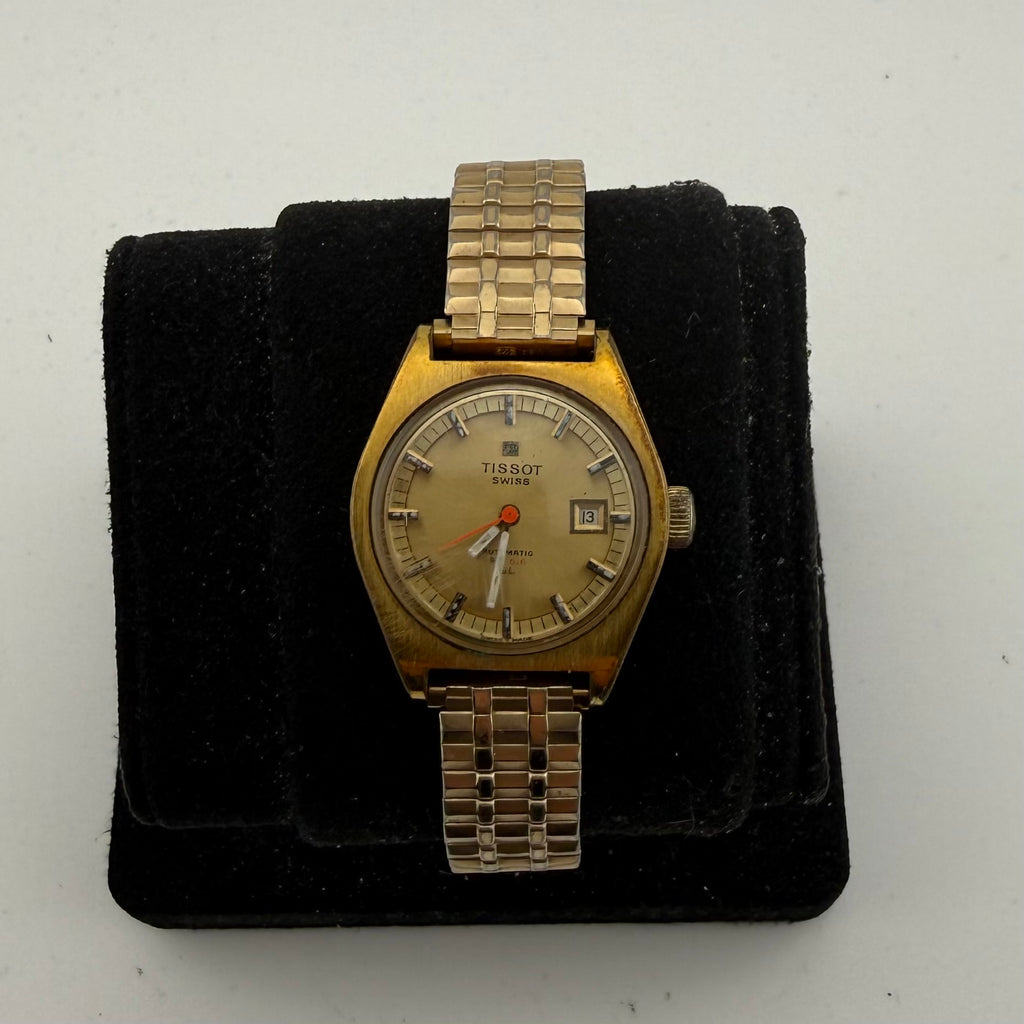Vintage Tissot Swiss Mechanical Gold Tone Date Watch Fully Working