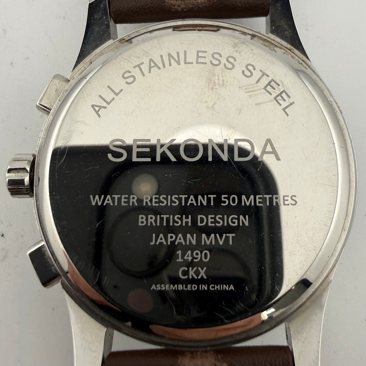 Sekonda 1490 CKX Men’s Chronograph Black Dial Brown Leather Watch 46mm (Fully Tested and working)- £35.00