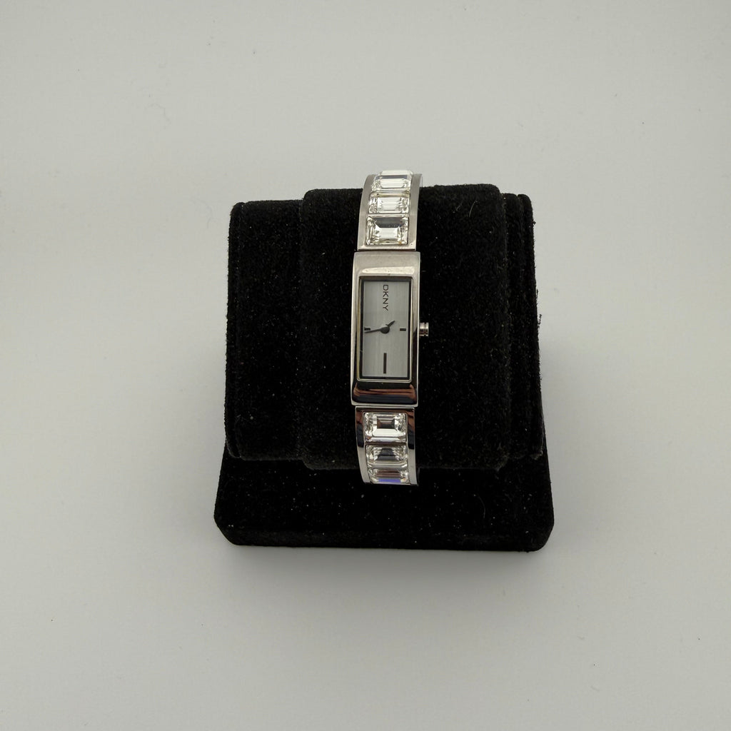 DKNY Ladies Crystal Bracelet Watch Silver Dial 15mm (Fully Tested and working)- £5.00