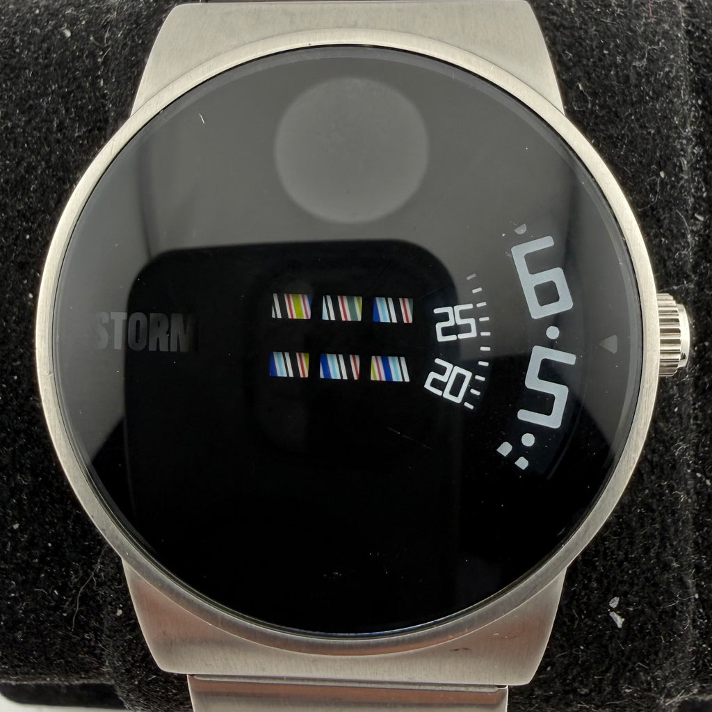 STORM Special Edition Gents Black Dial Unusual Display Steel Watch Fully Tested and Working- £60.00