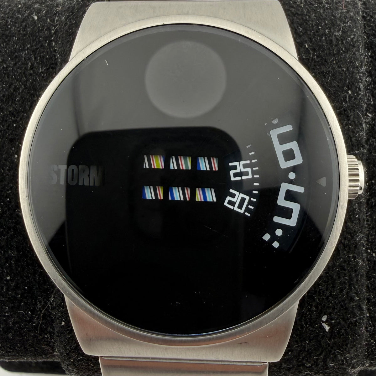 STORM Special Edition Gents Black Dial Unusual Display Steel Watch Fully Tested and Working- £60.00