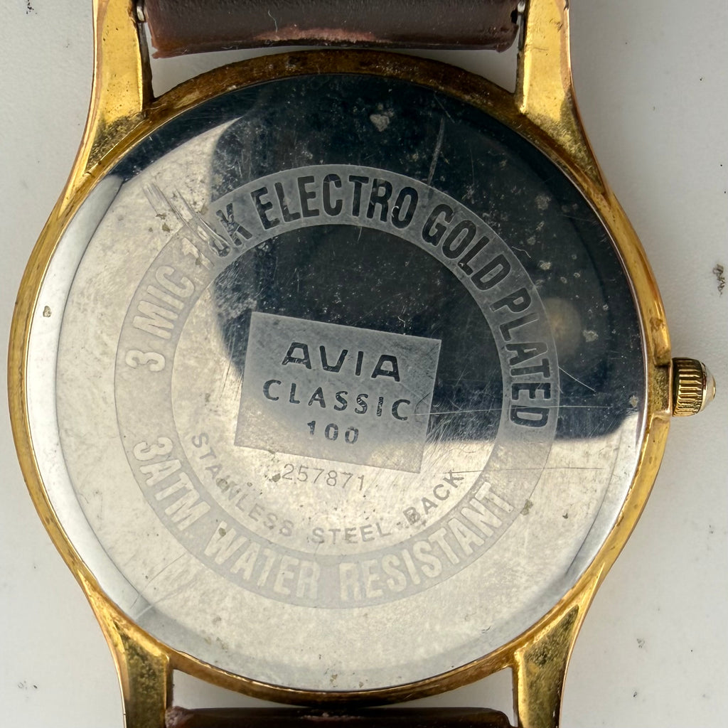 Avia Classic Mens Gold Tone Quartz Watch Fully Tested and Working- £30.00