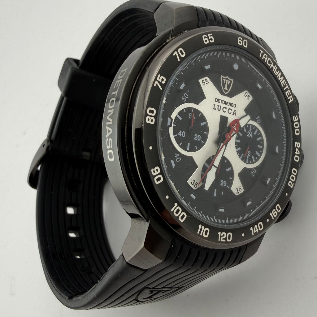 Detomaso Lucca DT1017-A Mens Chronograph Tachymeter Black Watch Fully Tested and Working- £70.00