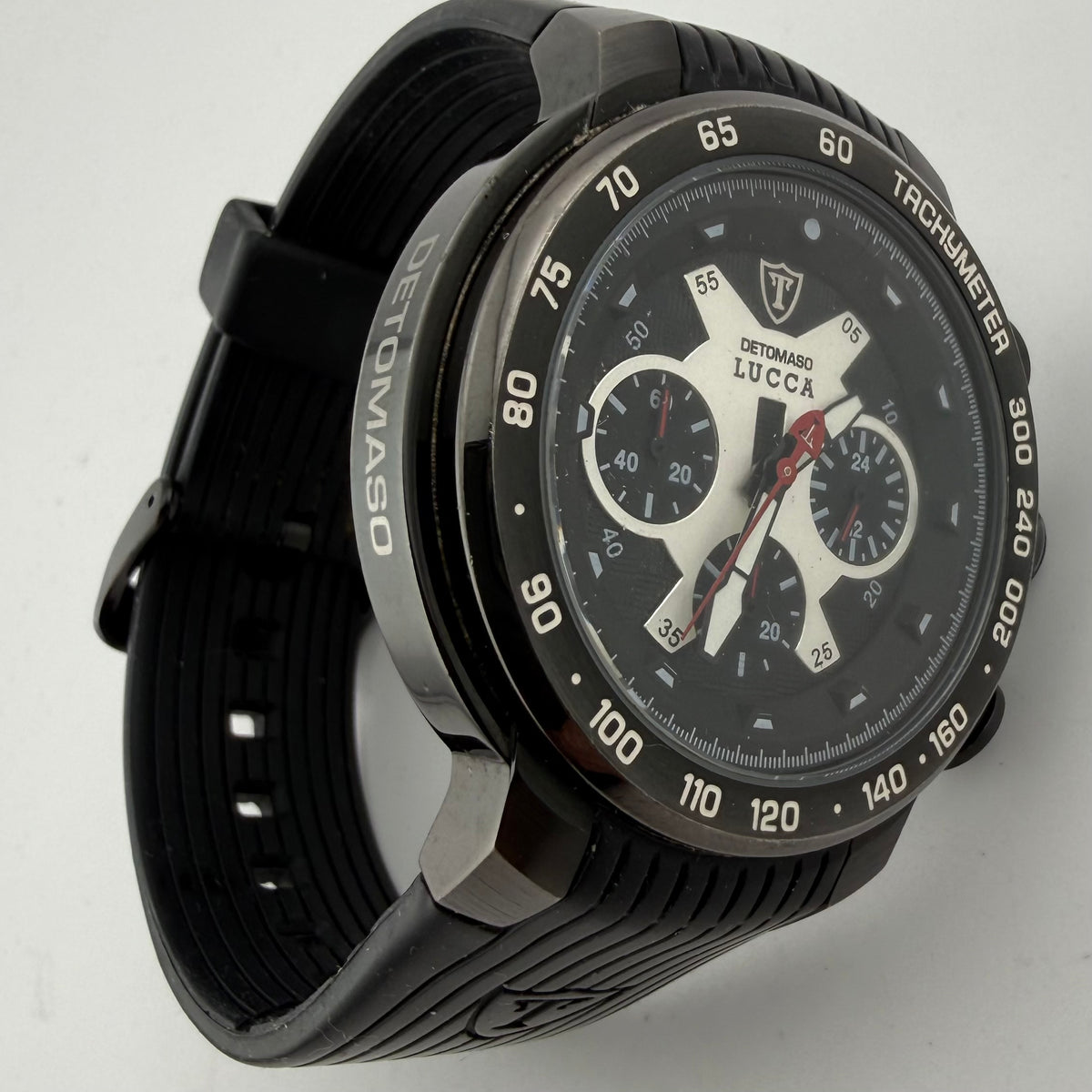 Detomaso Lucca DT1017-A Mens Chronograph Tachymeter Black Watch Fully Tested and Working- £70.00