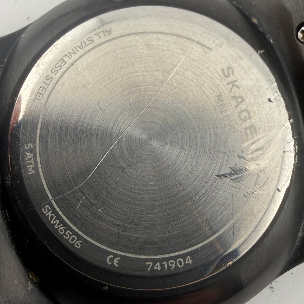 Skagen Melbye SKW6506 Gents Black Red Day Date Quartz Watch Fully Tested and Working- £35.00