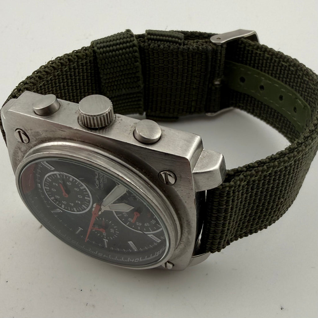 Kahuna K2V-0017G Mens Chronograph 100M Black Dial Canvas Strap Fully Tested and Working- £40.00