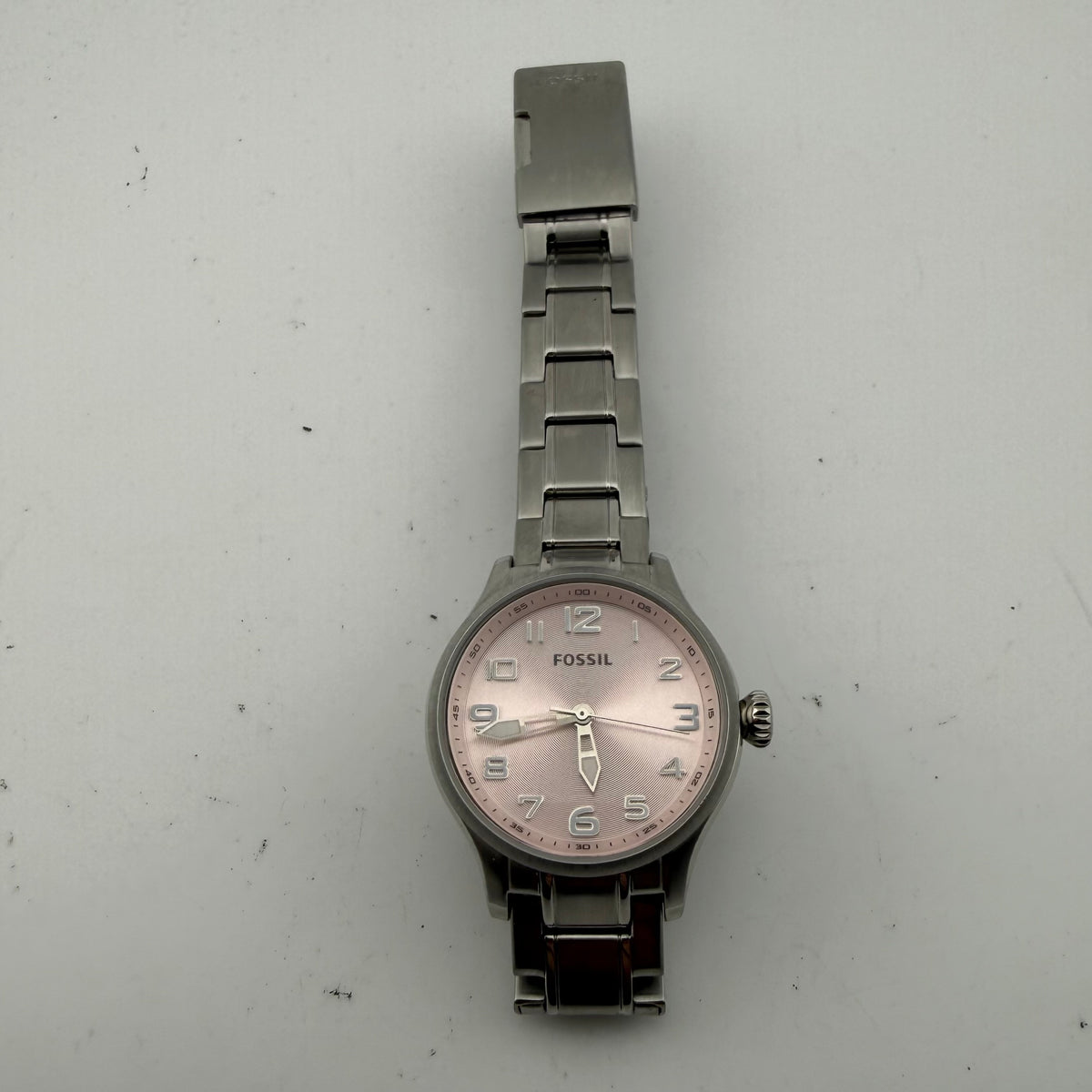 Fossil AM4294 Ladies Pink Dial Stainless Steel Quartz Watch 33mm (Fully Tested and working)- £30.00