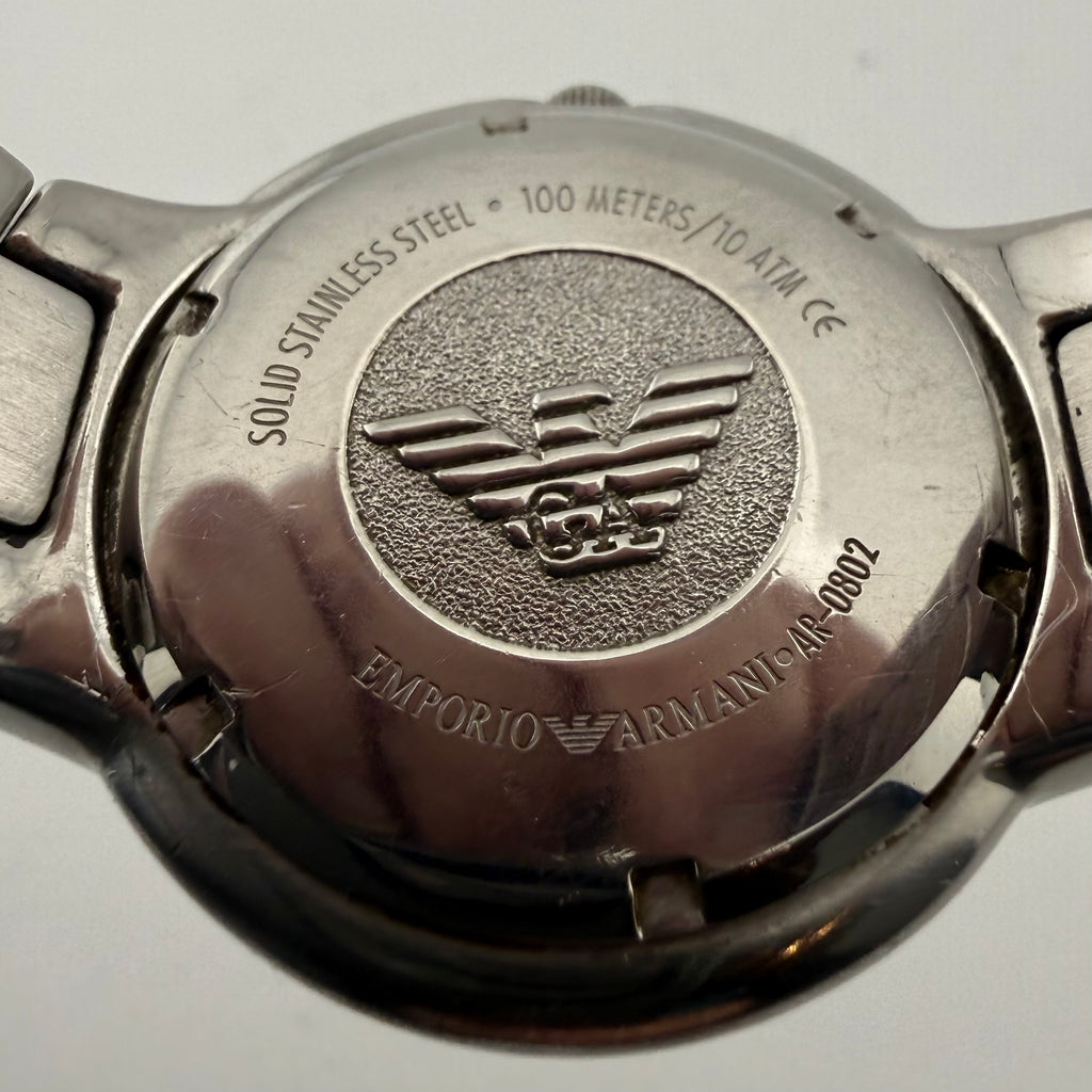 Emporio Armani AR-0802 Stainless Steel Black Dial Watch Trade Bargain (Fully Tested and working)- £10.00