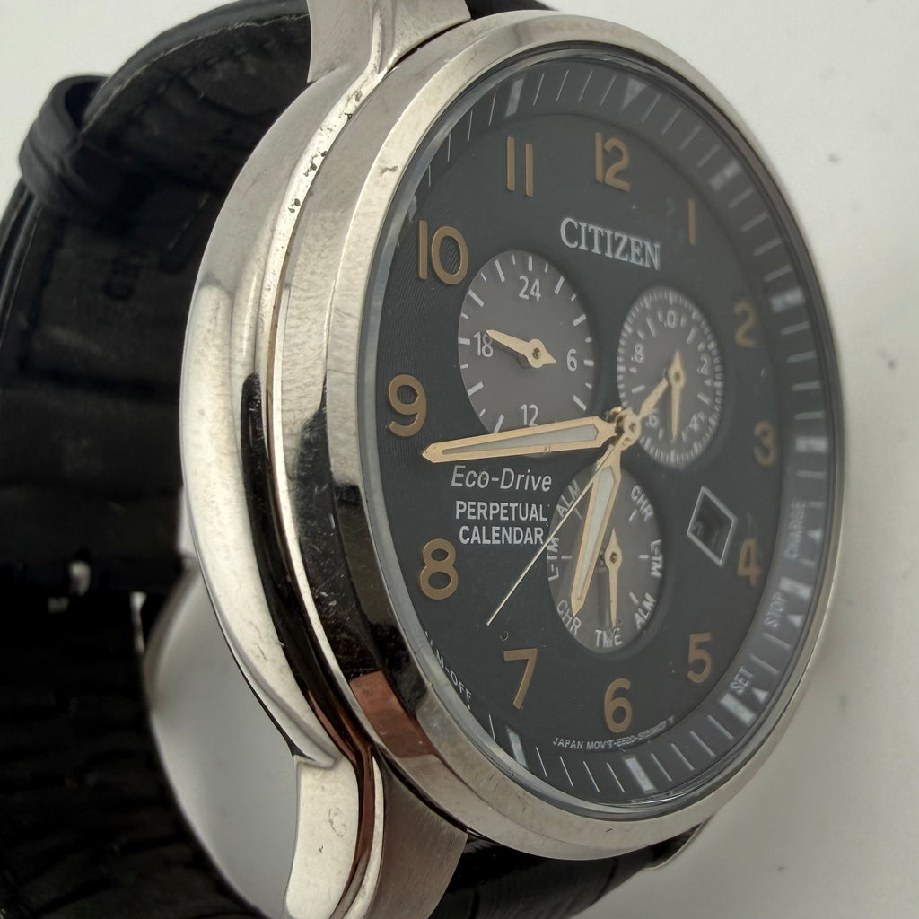 Citizen Eco-Drive E820 Perpetual Calendar Chronograph Alarm Gents Watch Fully Tested and Working - £140.00