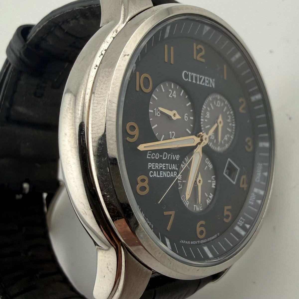 Citizen Eco-Drive E820 Perpetual Calendar Chronograph Alarm Gents Watch Fully Tested and Working - £140.00