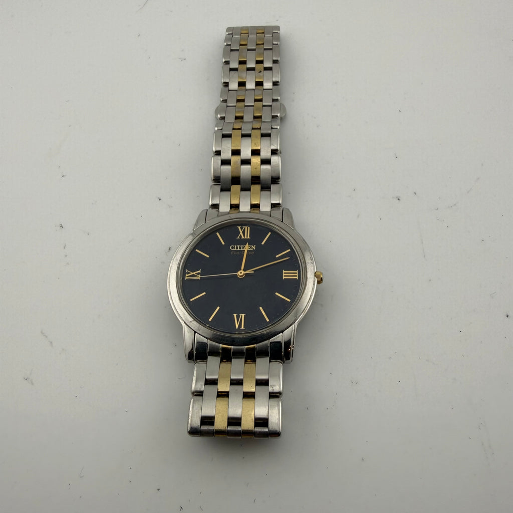 Citizen Eco-Drive Stiletto G820 Two Tone Blue Dial Ultra Slim Gents Watch Fully Tested and Working - £80.00
