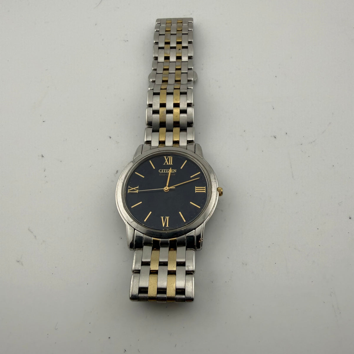 Citizen Eco-Drive Stiletto G820 Two Tone Blue Dial Ultra Slim Gents Watch Fully Tested and Working - £80.00