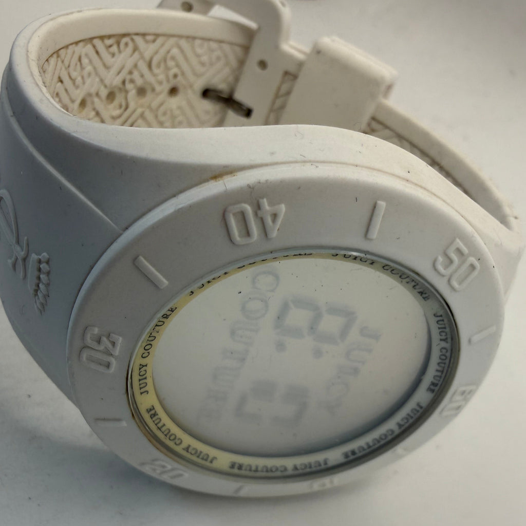 juicy Couture White Digital Silicone Strap 43mm Quartz Watch (Fully Tested and Working)- £25.00