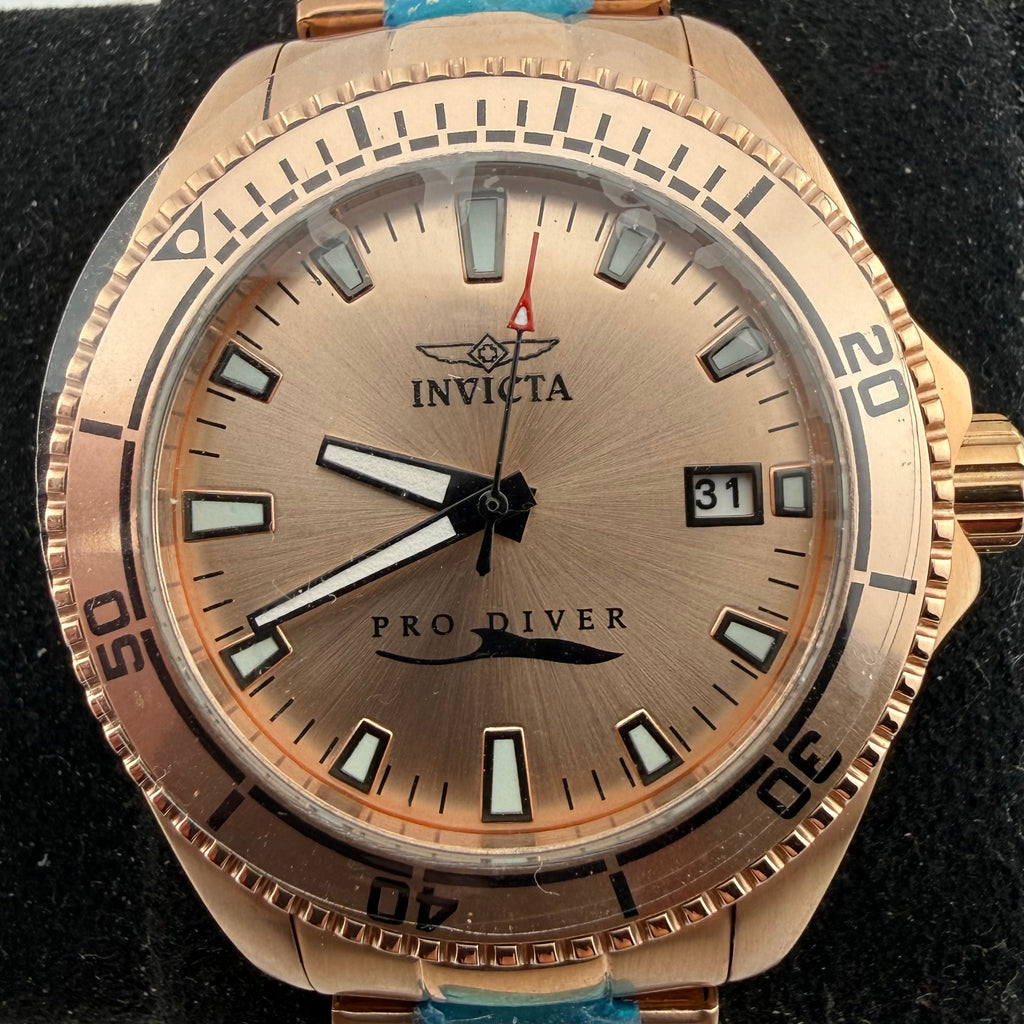 Invicta Pro Diver 21566 Rose Gold Ladies Quartz Watch Boxed (Fully Tested and working)- £75.00