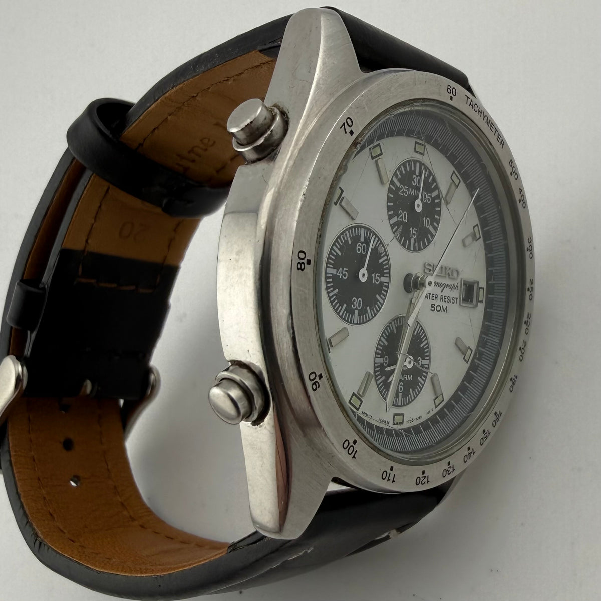 Seiko 7T32-7E80 Panda Dial Alarm Chronograph Vintage 1998 43mm Boxed(Fully Tested and Working)- £130.00