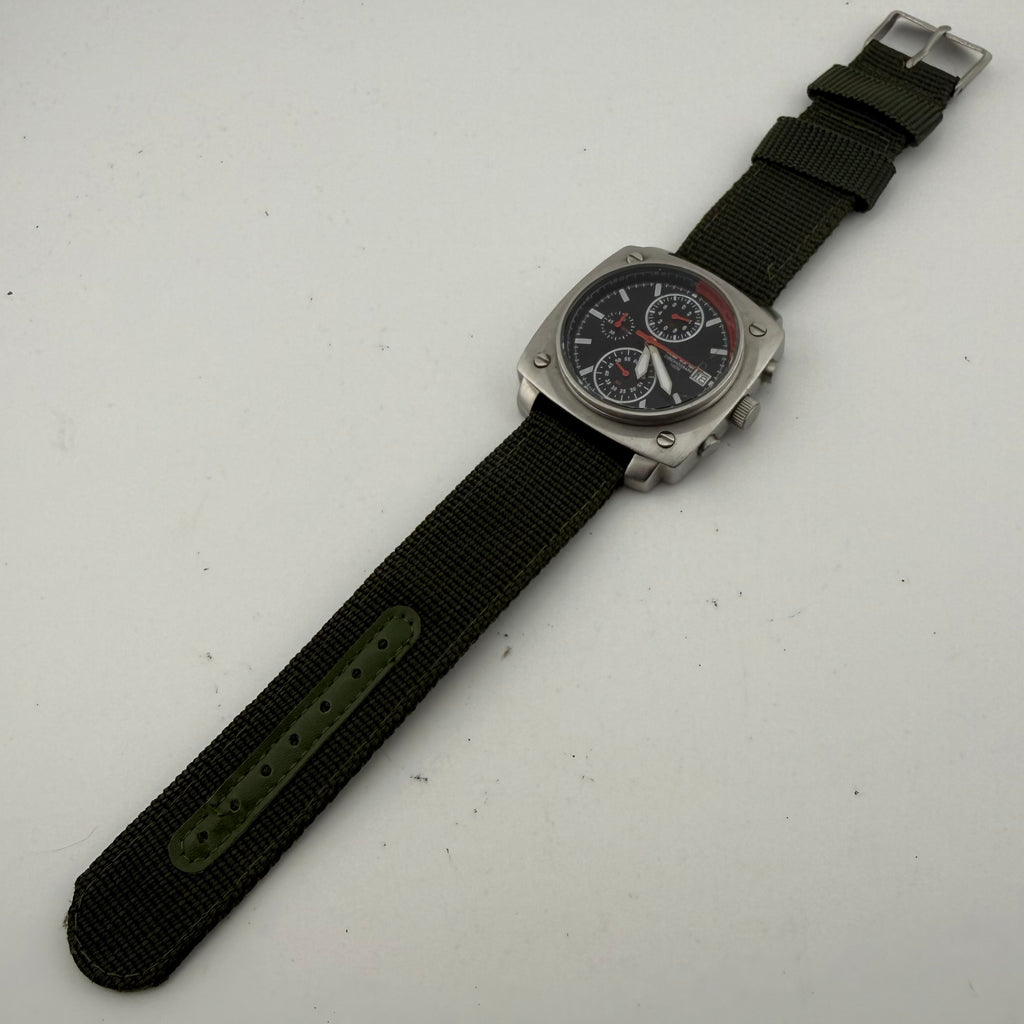 Kahuna K2V-0017G Mens Chronograph 100M Black Dial Canvas Strap Fully Tested and Working- £40.00