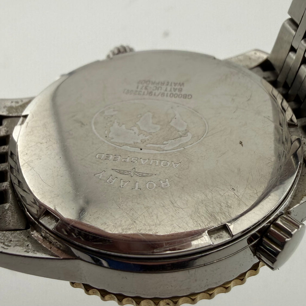 Rotary Aquaspeed Gents Two Tone Chronograph Black Dial Fully Tested and Working- £55.00