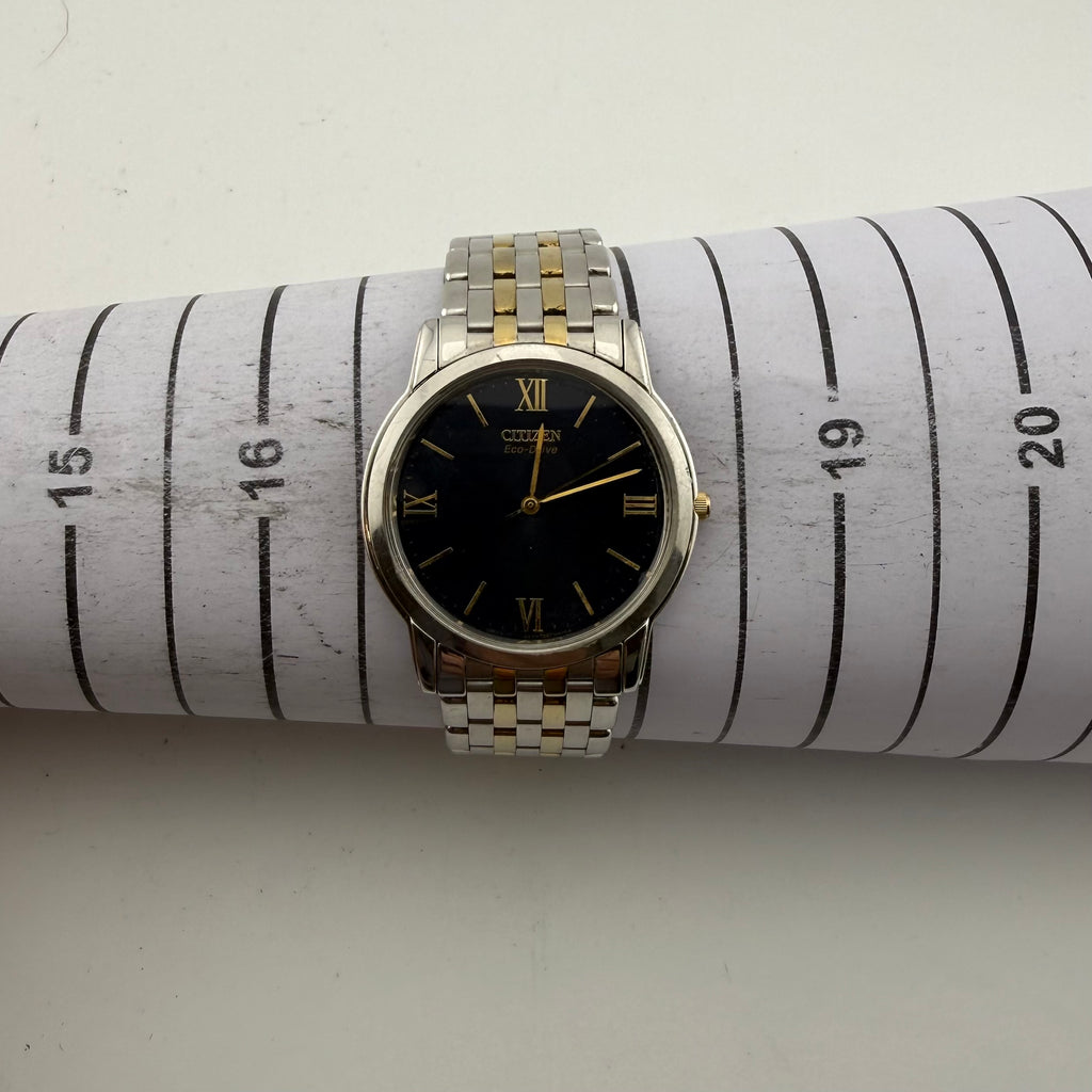 Citizen Eco-Drive Stiletto G820 Two Tone Blue Dial Ultra Slim Gents Watch Fully Tested and Working - £80.00