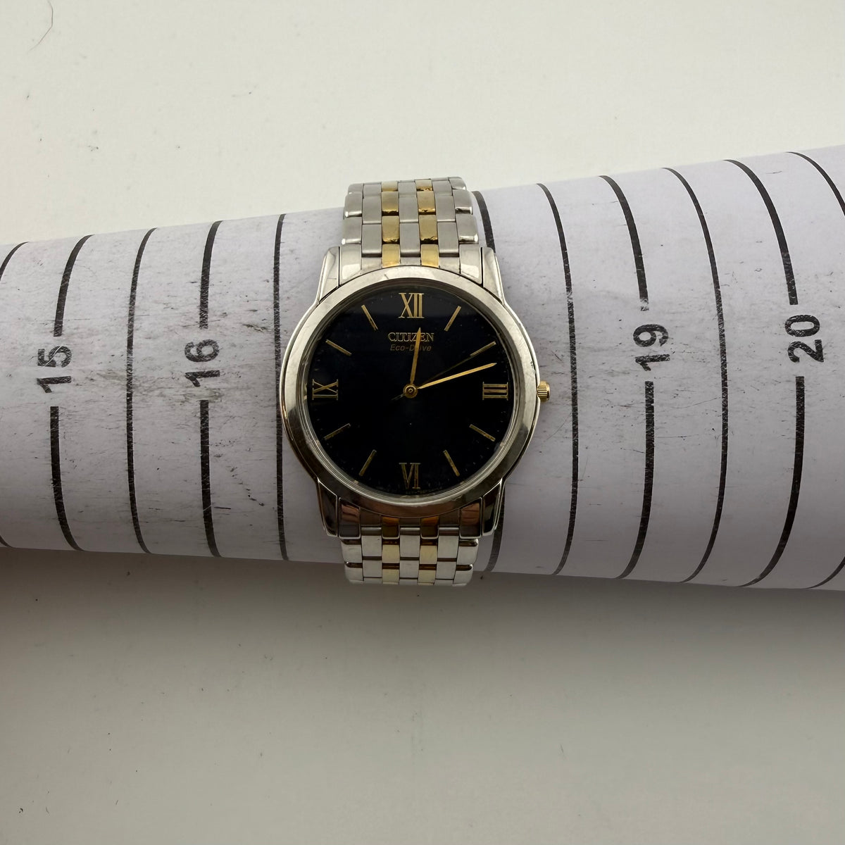 Citizen Eco-Drive Stiletto G820 Two Tone Blue Dial Ultra Slim Gents Watch Fully Tested and Working - £80.00