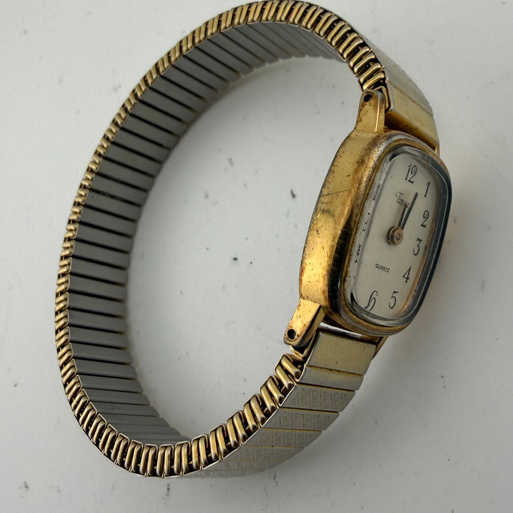 Vintage Timex T65 Ladies Gold Tone Quartz Watch Expansion Bracelet Fully Tested and Working- £10.00