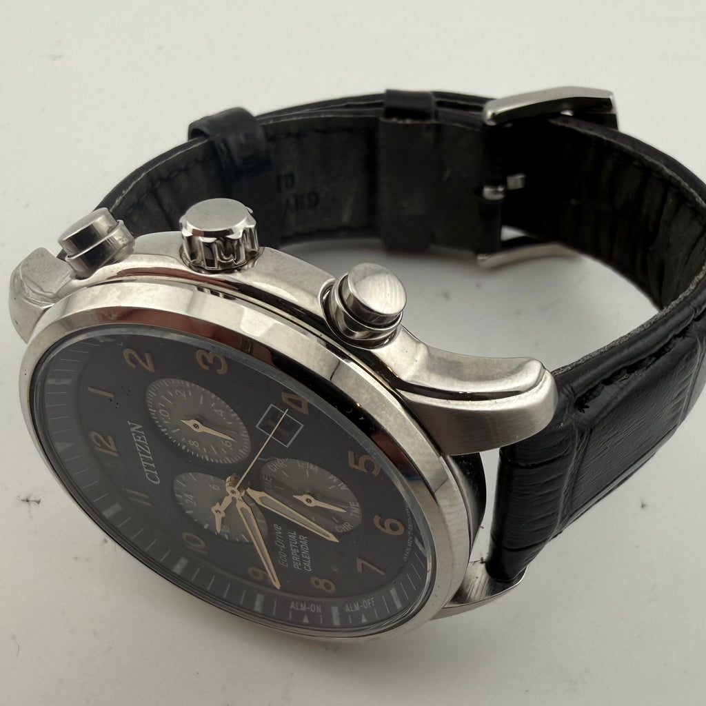 Citizen Eco-Drive E820 Perpetual Calendar Chronograph Alarm Gents Watch Fully Tested and Working - £140.00