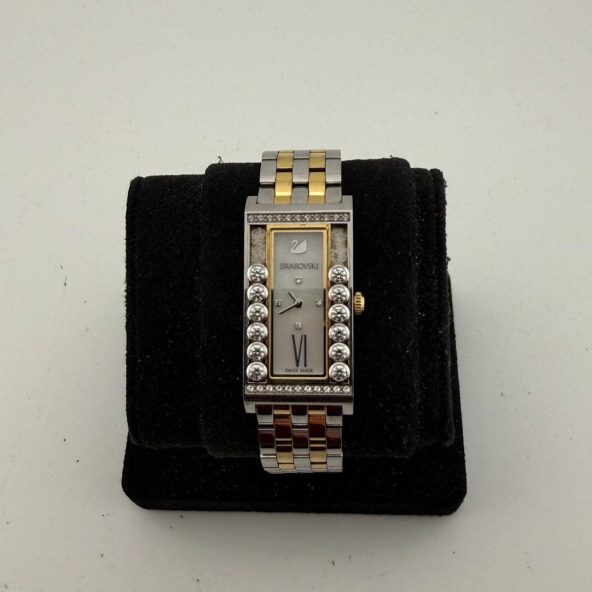 Swarovski Lovely Crystals Square 5096689 Two-Tone Swiss Watch – Boxed + Spare Links- £175.00