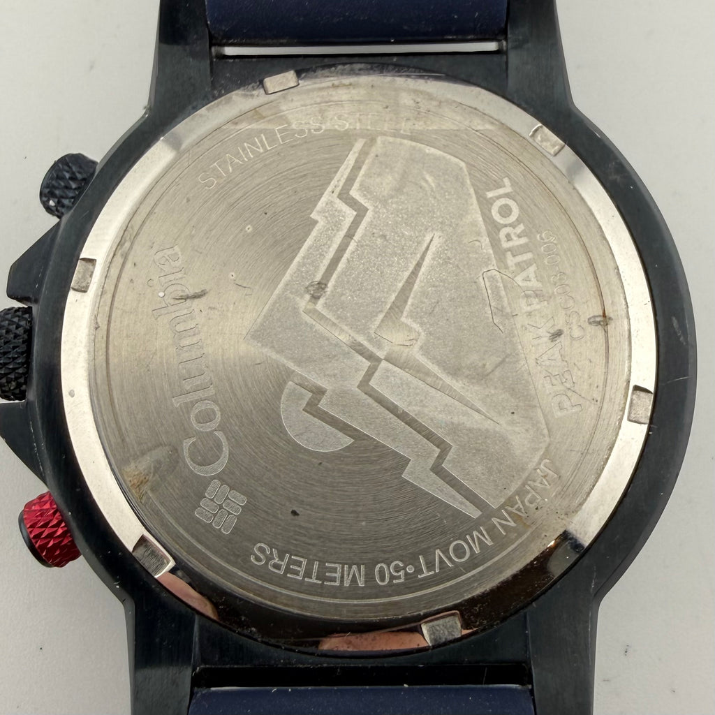 Columbia Peak Patrol Gents Chronograph 50M Black Blue Watch Fully Tested and Working- £40.00