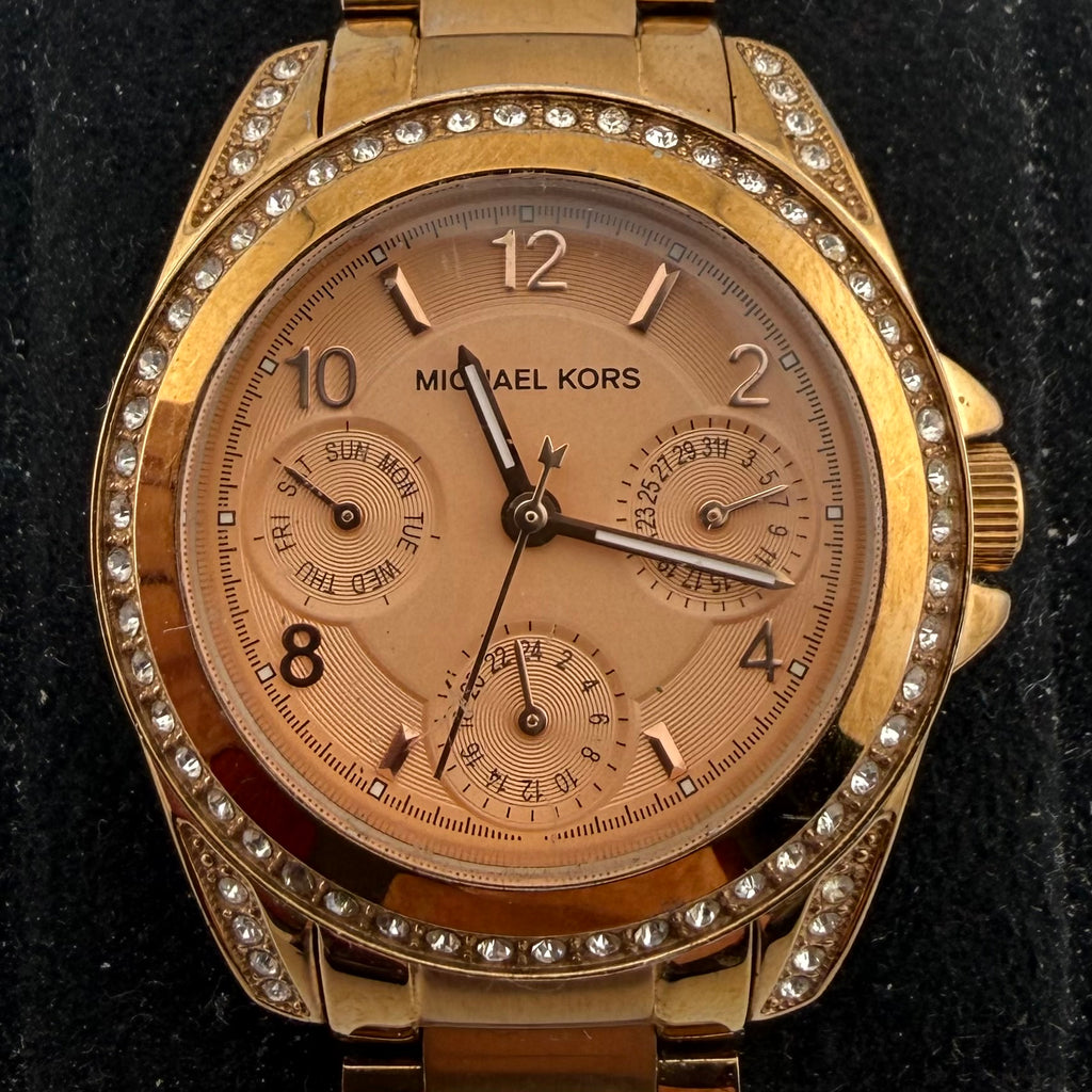 Michael Kors Blair MK5613 Ladies Rose Gold Crystal Set Multifunction Watch 35mm- £30.00